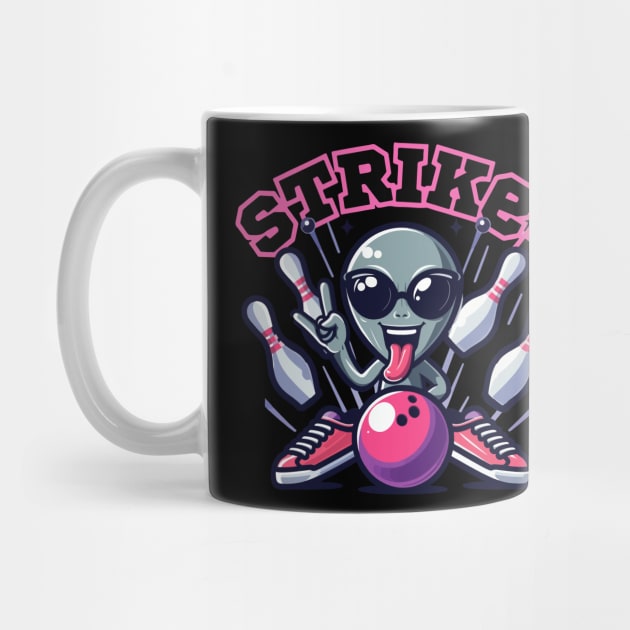 I love bowling. Alien strike. Bowling shot. by Ideas Design